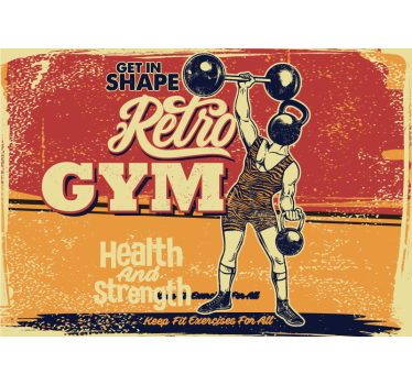 Vintage fitness poster word wall mural - TenStickers