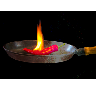 Red hot pepper on fire  modern mural wallpaper - TenStickers
