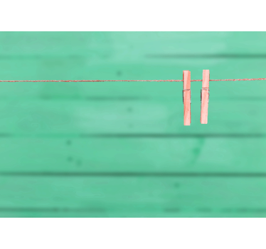 Clothespins on Line wall mural - TenStickers