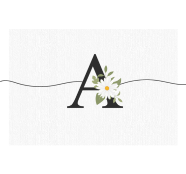 Teenage wall mural personalized initial with daisy - TenStickers