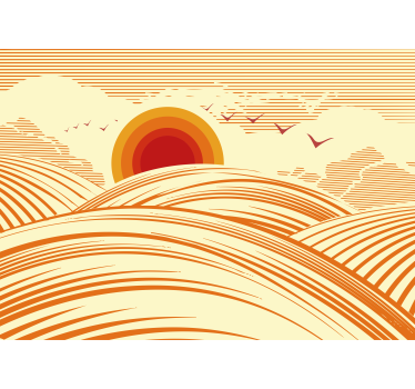 70's landscape vintage mural - TenStickers