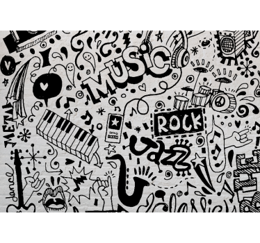Music doodle music wall mural - TenStickers