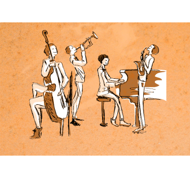 Vintage jazz play music wall mural - TenStickers