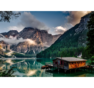 Nice house in the mountains wall wraps for office - TenStickers