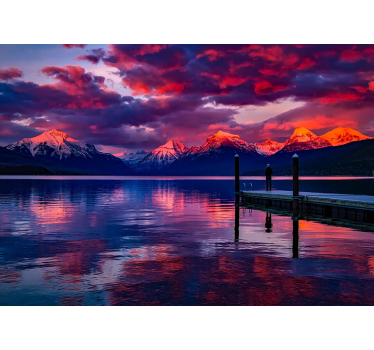 Pretty sunrise in the mountains Marriage Wallpaper Photo - TenStickers