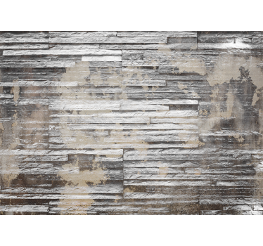 Textured Gray Layers stone wall mural - TenStickers