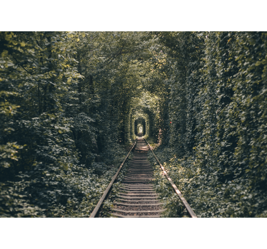 Landscape mural wallpaper railway tunnel nature - TenStickers
