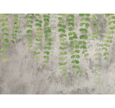 Hanging plants on concrete texture mural wallpaper - TenStickers