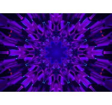Purple and blue crystal shards 3d mural wallpaper - TenStickers