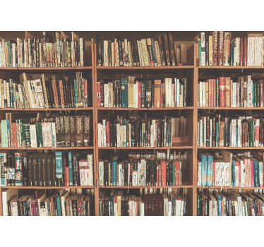 Blurred bookshelf old books wall wraps for office - TenStickers