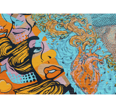 Woman's face graffiti painting murals - TenStickers