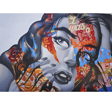 Pop art woman portrait graffiti painting murals - TenStickers