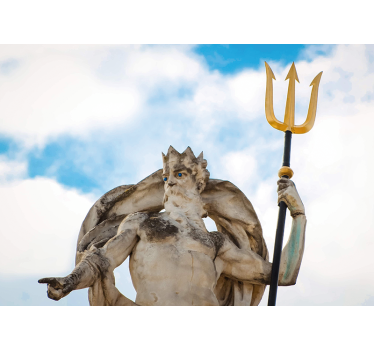 Man holding trident statue painting murals - TenStickers