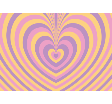 Psychedelic groovy heart painting murals - TenStickers