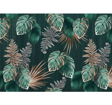 Nature wall mural tropical leaf inspiration - TenStickers