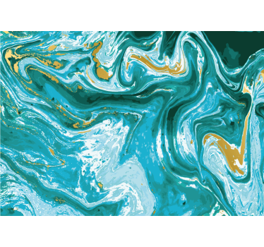 Turquoise marble effect painting abstract mural - TenStickers