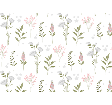 Minimalistic wildflower pattern mural - TenStickers
