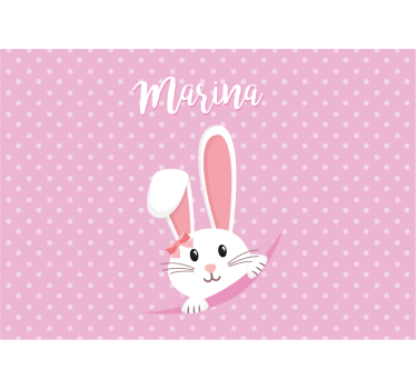 Children wall mural bunny with bow - TenStickers