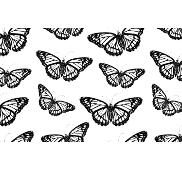 Black and White Butterfly Wing wall murals for teenage bedrooms - TenStickers