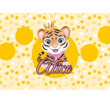 Animal wall mural cute tiger character - TenStickers
