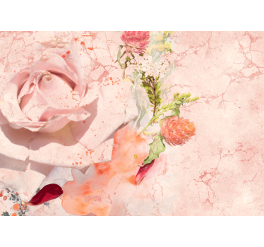 One big light pink rose mural - TenStickers