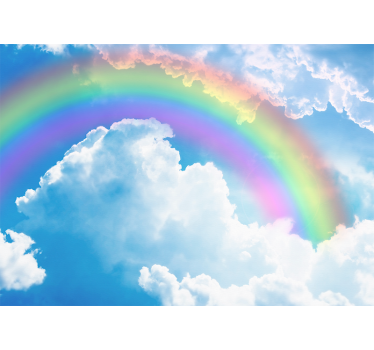 Rainbow on a blue sky with night sky wall mural - TenStickers