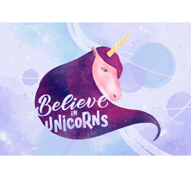 Unicorn head with a text  fantasy mural - TenStickers