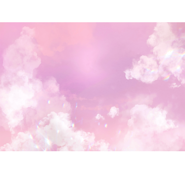 White clouds pink sky wall murals for teenage bedrooms - TenStickers