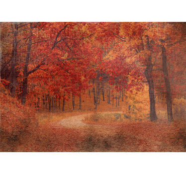 Autumn trees with red and orange leaves tree photo mural - TenStickers