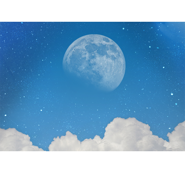 Space mural lunar evening skyline - TenStickers