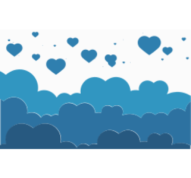 Love wall mural clouds and hearts - TenStickers