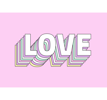 Love wall mural with artistic love typography - TenStickers