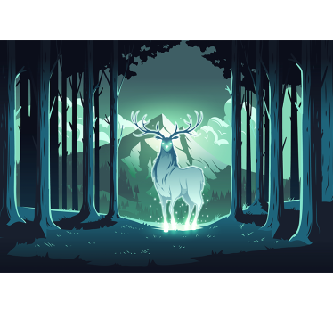 Animal wall mural majestic stag in forest - TenStickers