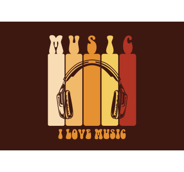 Music mural music headphones design - TenStickers