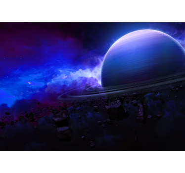 Space mural starlit planetary view - TenStickers