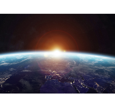 The Sun Rising Behind the Earth space mural wallpaper - TenStickers