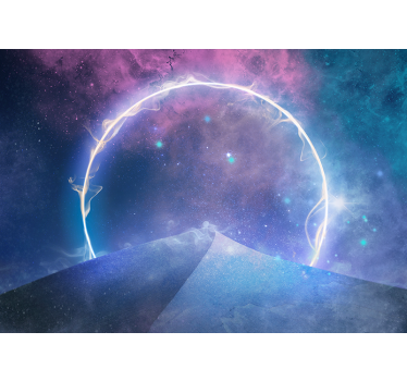Space mural galactic circle portal - TenStickers