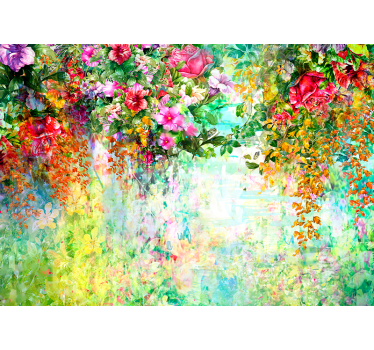 Flower mural floral blossom pattern - TenStickers