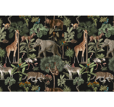Animal wall mural wildlife jungle scene - TenStickers