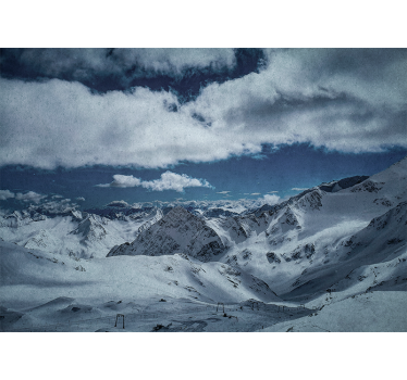 Mountain wall mural snow-capped mountain peaks - TenStickers