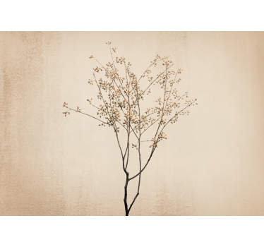 "Japandi" style blossom modern mural wallpaper - TenStickers