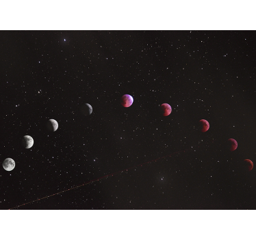 Moon phases with galaxy background wall murals - TenStickers