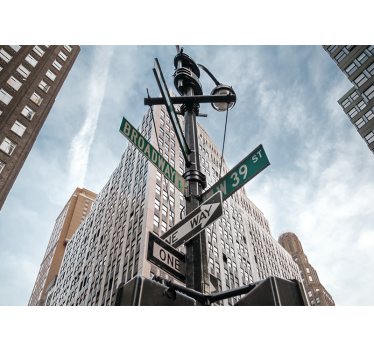 New York street view sign new york mural wallpaper - TenStickers