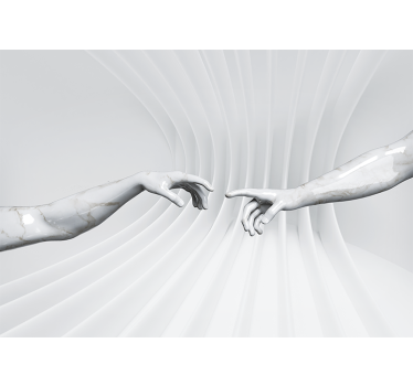 Painting wall mural marble hands touch - TenStickers