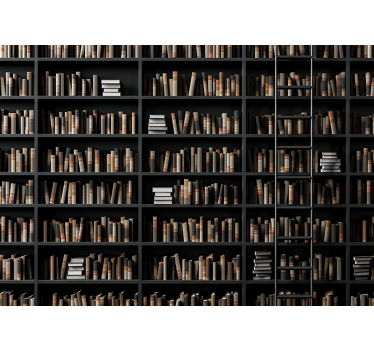 Bookshelves optical illusion 3d mural wallpaper - TenStickers