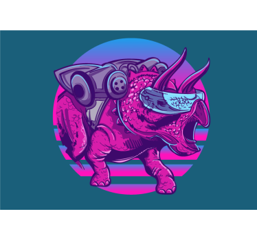 Animal wall mural futuristic triceratops - TenStickers