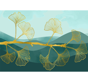 "Glamour style" ginko tree tree wall mural - TenStickers