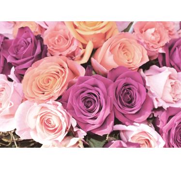 Flower mural rose bouquet closeup - TenStickers