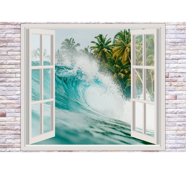 Sea mural ocean wave perspective - TenStickers