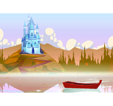 Magic blue castle Children Wall Murals - TenStickers